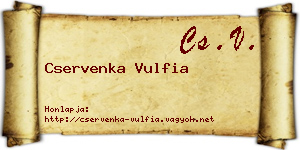 Cservenka Vulfia névjegykártya
